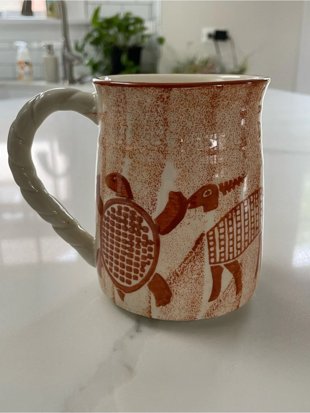 [LOT OF 2] Vintage Sigma Stoneware Mug With Samburu Safari Pattern
